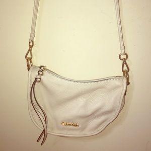 Calvin Klein Crescent Crossbody White Leather